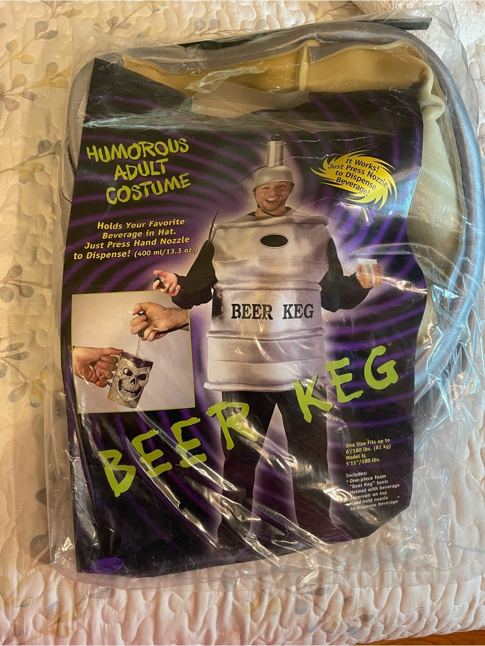 Humorous Adult Beer Keg Costume - Silver